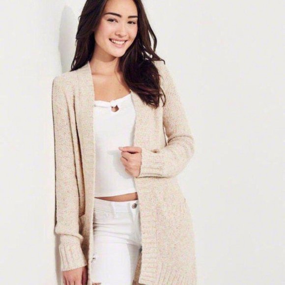 Hollister Sweaters - NWT Hollister Beige Confetti Sweater Cardigan